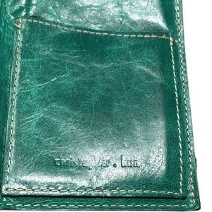 Christopher Kon Teal Distressed Leather Wallet